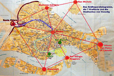 Das Kräfteparallelogramm der Kraft-Leylinien und die 7 Kraftorte Venedigs (nach Marko Pogacnik)